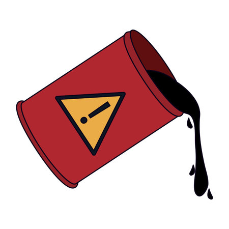 Oil barrel spilling vector illustration graphic designのイラスト素材