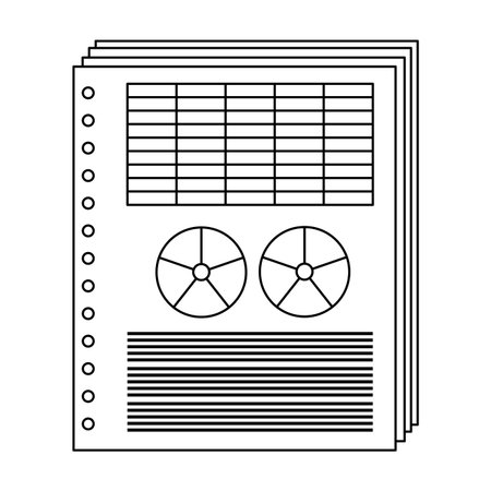 Office work elements folder and magnifying glass vector illustration graphic designのイラスト素材