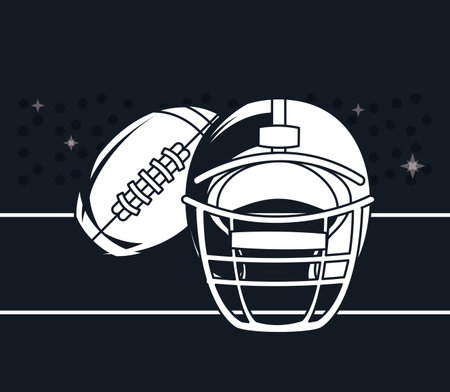 football helmet icon drawing with balloon vector illustration graphic designのイラスト素材