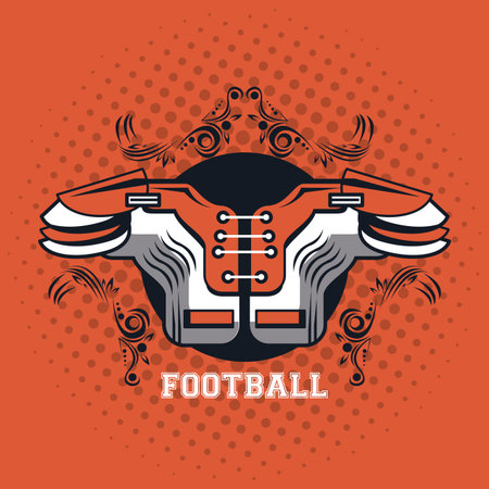 football chest protector colorful icon and background vector illustration graphic designのイラスト素材
