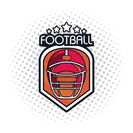 football helmet icon colorful with stars vector illustration graphic designのイラスト素材