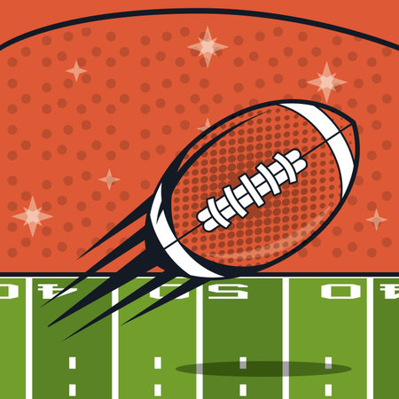 football balloon icon with gridiron in stadium vector illustration graphic designのイラスト素材