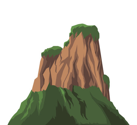 Beautiful landscape mountains scenery isolated vector illustration graphic designのイラスト素材