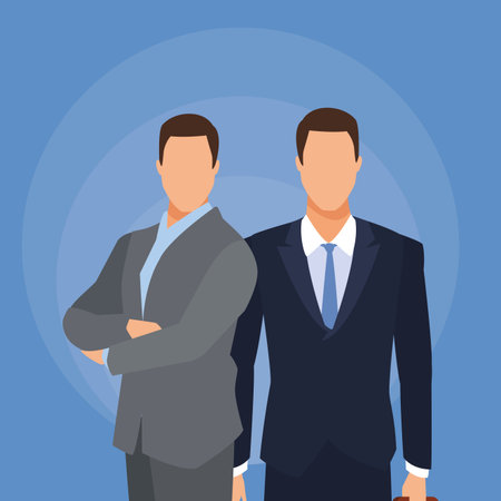 businesmen half body with suit and tie vector illustration graphic designのイラスト素材
