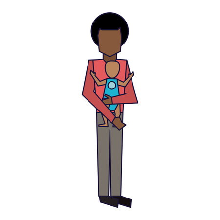 Family single fahter with baby vector illustration graphic designのイラスト素材