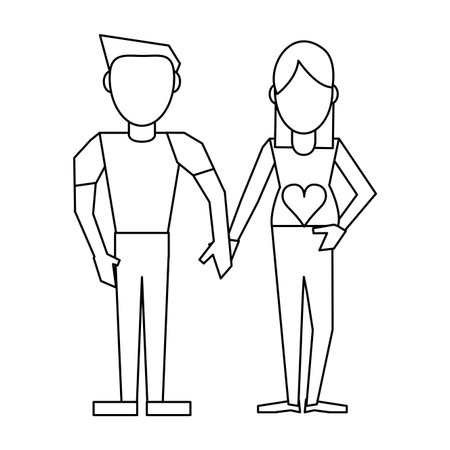 Family couple parents with woman pregnant vector illustration graphic designのイラスト素材