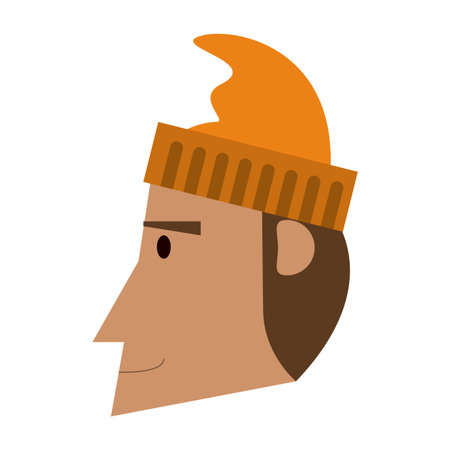 Fisherman head with hat cartoon vector illustration graphic designのイラスト素材