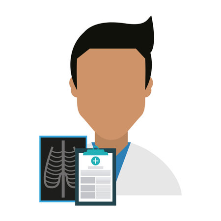Doctor wirh xray and clipboard vector illustration graphic designのイラスト素材