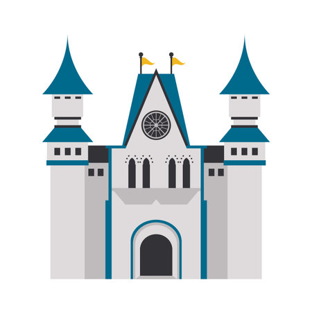 Medieval castle building isolated vector illustration graphic designのイラスト素材