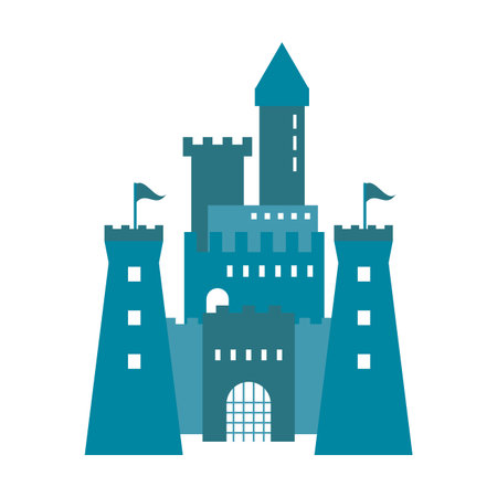 Medieval castle building isolated vector illustration graphic designのイラスト素材