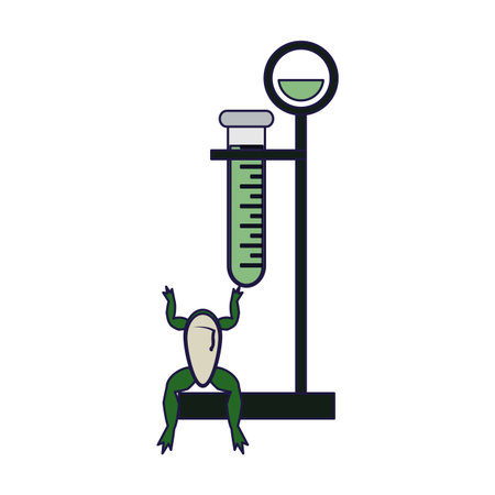Science test tube and frog vector illustration graphic designのイラスト素材
