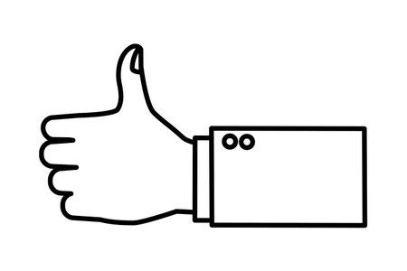 thumbs up icon drawing in white background vector illustration graphic designのイラスト素材