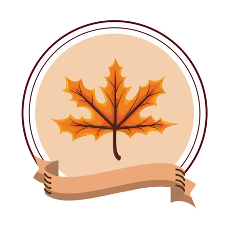 maple leaf icon round icon vector illustration graphic designのイラスト素材