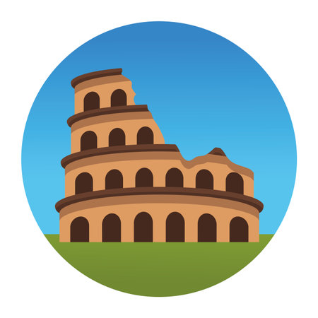 roman circus monument round icon vector illustration graphic designのイラスト素材