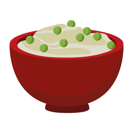 thanksgiving day dinner mashed potatoes in white background vector illustration graphic designのイラスト素材
