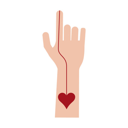 blood transfer on hand vector illustration graphic designのイラスト素材