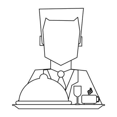 Hotel recepcionist with dinner vector illustration graphic designのイラスト素材