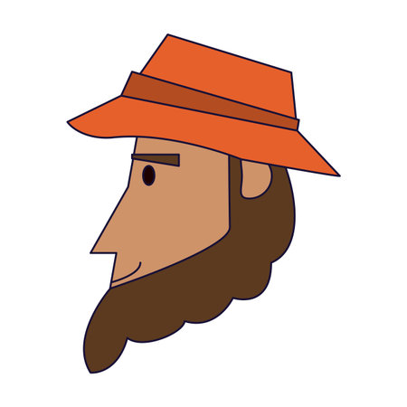 Fisherman head with hat cartoon vector illustration graphic designのイラスト素材