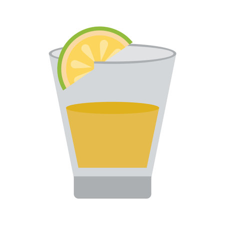 Tequila shot with lemon vector illustration graphic designのイラスト素材