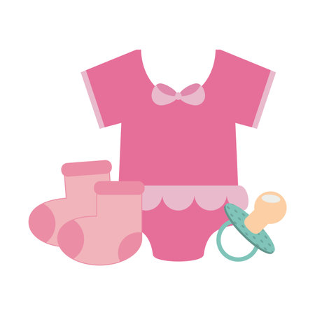 baby with socks and pacifier vector illustration graphic designのイラスト素材