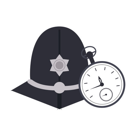 london custodian helmet with timer vector illustration graphic designのイラスト素材
