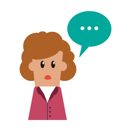 woman with speech bubble avatar profile vector illustration graphic designのイラスト素材