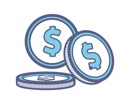coins finance icon isolated in white background vector illustration graphic designのイラスト素材