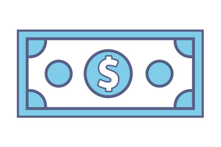 money bills icon isolated colorful in white background vector illustration graphic designのイラスト素材