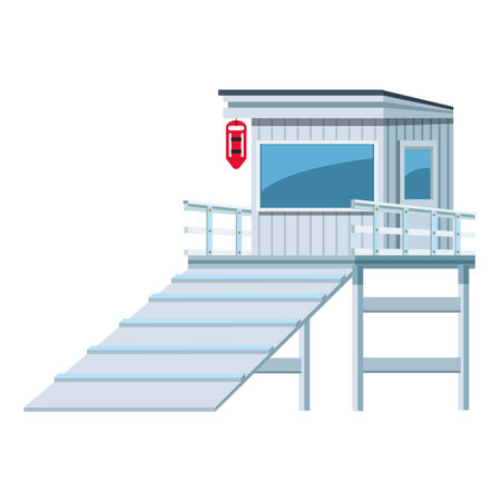 lifeguards tower icon isolated colorful in white background vector illustration graphic designのイラスト素材