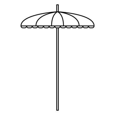 beach umbrella icon isolated drawing in white background vector illustration graphic designのイラスト素材