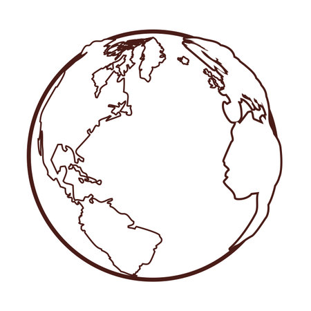 world map globe cartoon vector illustration graphic designのイラスト素材