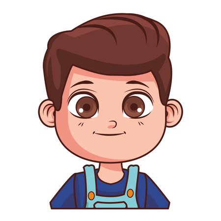 cute boy cartoon vector illustration graphic designのイラスト素材