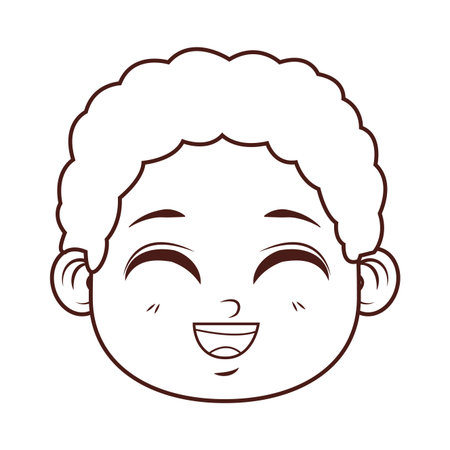 cute boy face cartoon vector illustration graphic designのイラスト素材