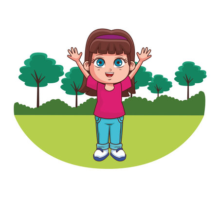 cute girl body cartoon vector illustration graphic designのイラスト素材