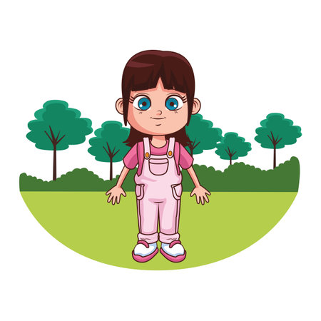 cute girl body cartoon vector illustration graphic designのイラスト素材