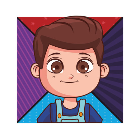 cute boy cartoon vector illustration graphic designのイラスト素材