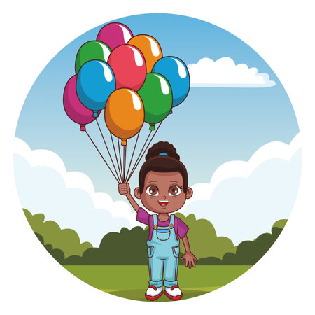 cute girl cartoon vector illustration graphic designのイラスト素材