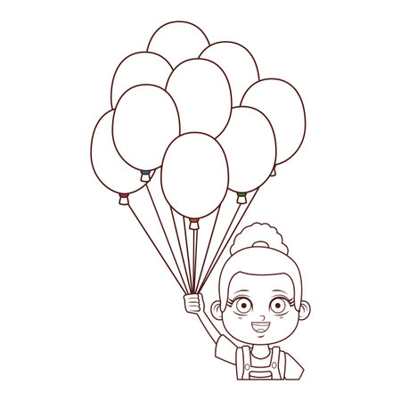 cute girl cartoon vector illustration graphic designのイラスト素材