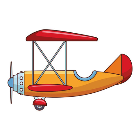 airplane flying cartoon vector illustration graphic designのイラスト素材