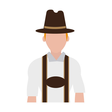 Bavarian man oktoberfest avatar vector illustration graphic designのイラスト素材
