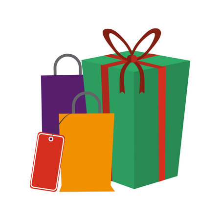 Shopping bags concept isolated vector illustration graphic designのイラスト素材