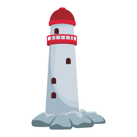 lighthouse isolated icon colorful in wh vector illustration graphic designのイラスト素材