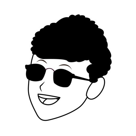man only face sunglasses vector illustration graphic designのイラスト素材