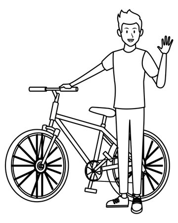 man saying hi casual outfit vector illustration graphic designのイラスト素材