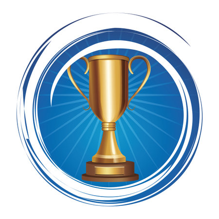 big trophy icon pop art vector illustration graphic designのイラスト素材