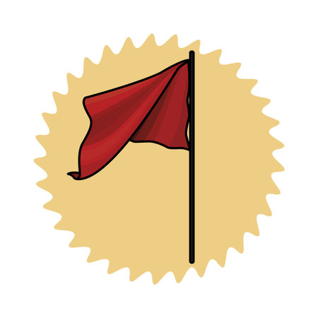flag waving icon round icons vector illustration graphic designのイラスト素材