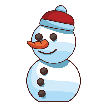 christmas snowman cartoon vector illustration graphic designのイラスト素材