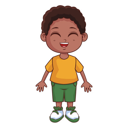 cute boy cartoon vector illustration graphic designのイラスト素材