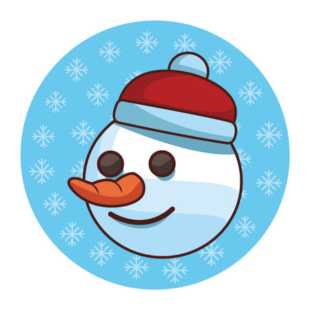 christmas snowman cartoon vector illustration graphic designのイラスト素材