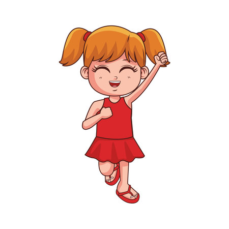 cute summer girl cartoon vector illustration graphic designのイラスト素材